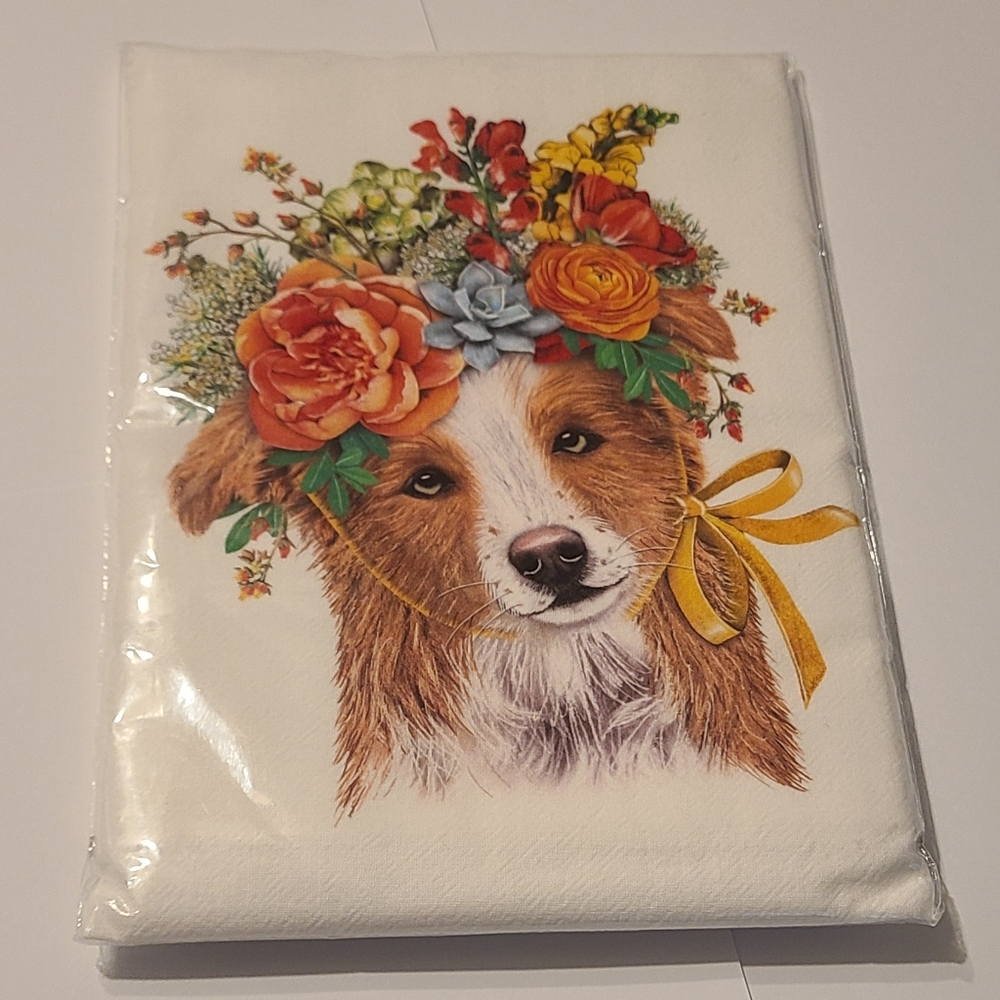 Dog Flower Sack Kitchen Towel 30"x30"